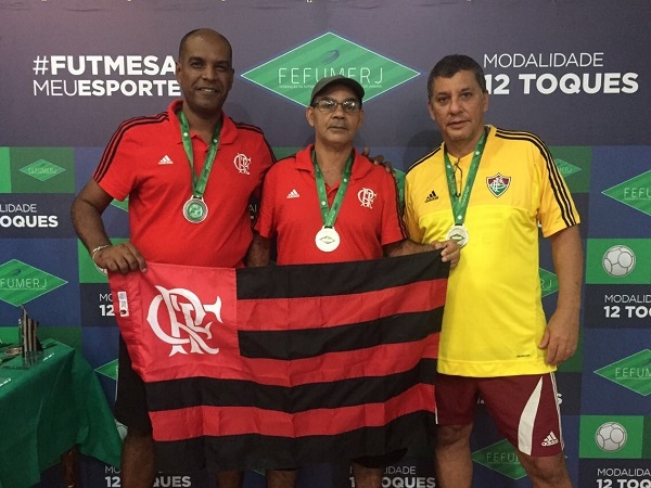 Pódio Máster Prata - 2º Alexandre (CRF), 1º Dida (CRF) e 3º José Carlos (FFC)