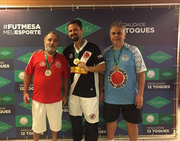 3º Fausto Tell (AFC), 1º Ricardo Antônio (CRVG) e 2º Brandão (FMN)