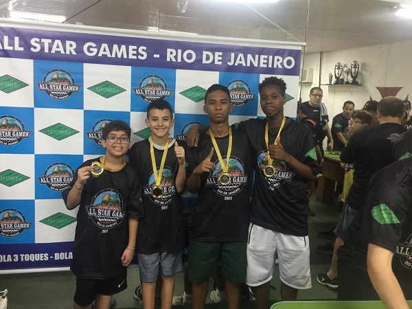 Dadinho Sub 18: Caio (CRF), Gianluca (BFC), Patrick Oliveira (C500) e João Eduardo (CRVG)