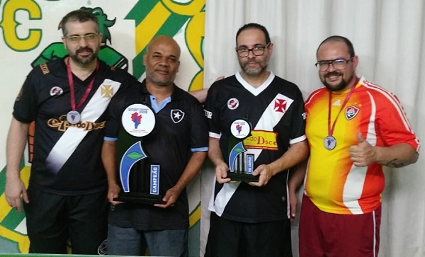 3º Evandro Gomes (CRVG), 1º Elinto Pires (BFR), 2º Antonio Ornelas (CRVG) e 4º Dudu Tavares (FFC) 3º Evandro Gomes (CRVG), 1º Elinto Pires (BFR), 2º Antonio Ornelas (CRVG) e 4º Dudu Tavares (FFC)