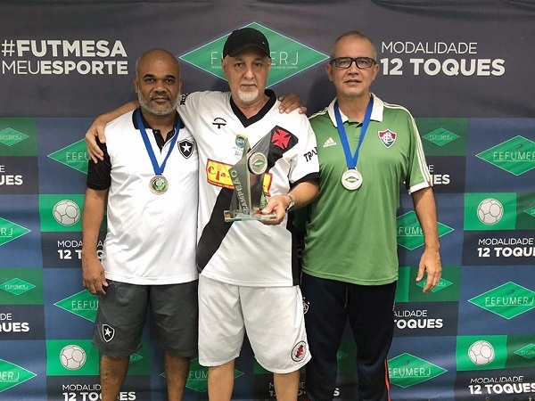 Pódio Máster Ouro - 3º Elinto (BFR), 1º Ramos (CRVG) e 2º Ricardinho (FFC) Máster Adulto Ouro - 3º Elinto (BFR), 1º Ramos (CRVG) e 2º Ricardinho (FFC)